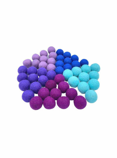 Eco-Friendly Craft Supplies | Wool Felt Balls - 2.5 cm (Purple Oasis) - Set of 50 | Eco Dog & Cat 