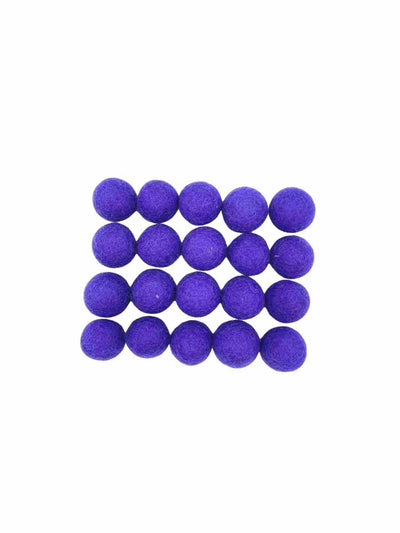 Eco-Friendly Craft Supplies | Wool Felt Balls - 2.5 cm (Violet) | Eco Dog & Cat 