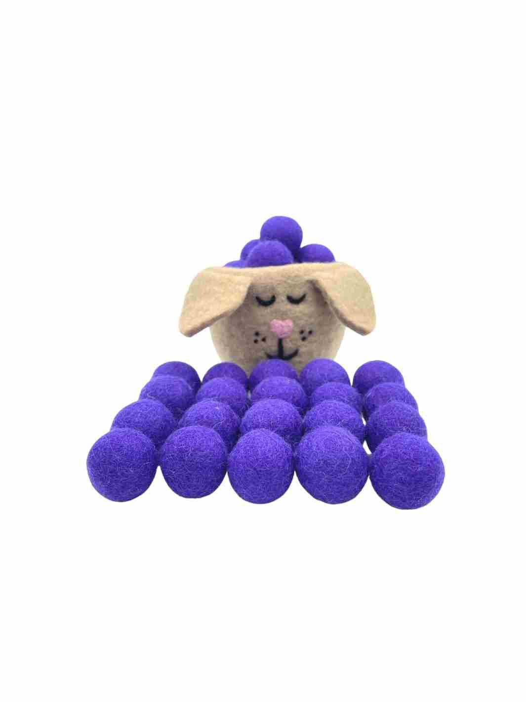 Eco-Friendly Craft Supplies | Wool Felt Balls - 2.5 cm (Violet) | Eco Dog & Cat 