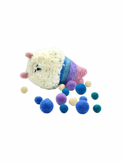 Felt Toys | Eco Cat Toys - Felt Llama Mermaid 🧜‍♀️ - Multi-Coloured | Handmade Toys | Toy Sea Animals | Eco Dog & Cat