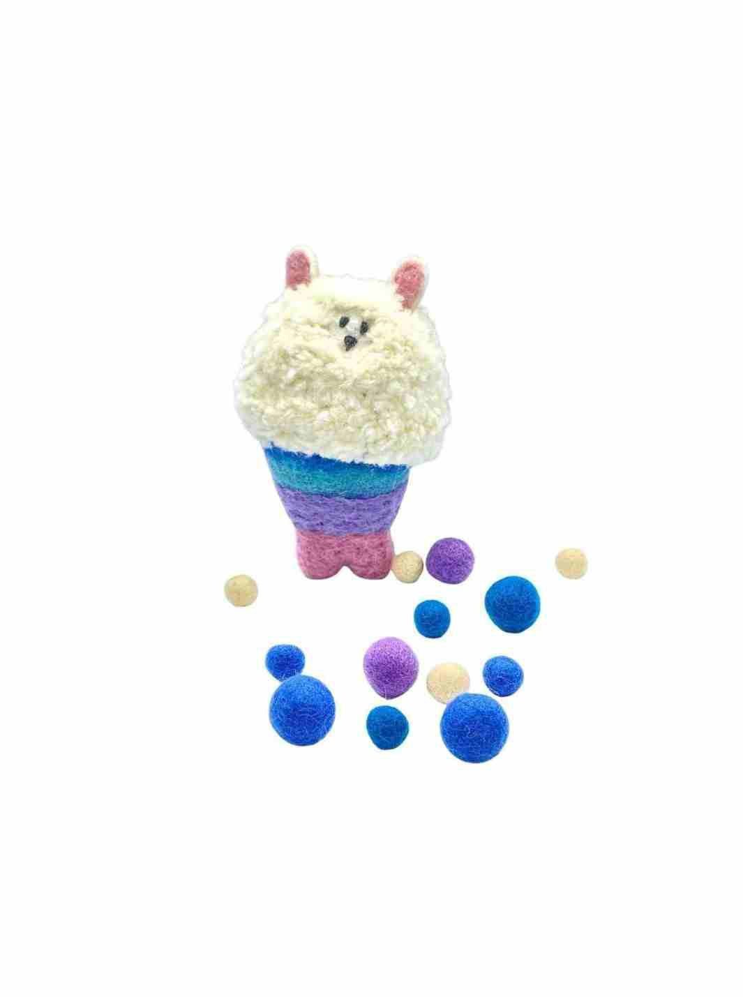 Felt Toys | Eco Cat Toys - Felt Llama Mermaid 🧜‍♀️ - Multi-Coloured | Handmade Toys | Toy Sea Animals | Eco Dog & Cat
