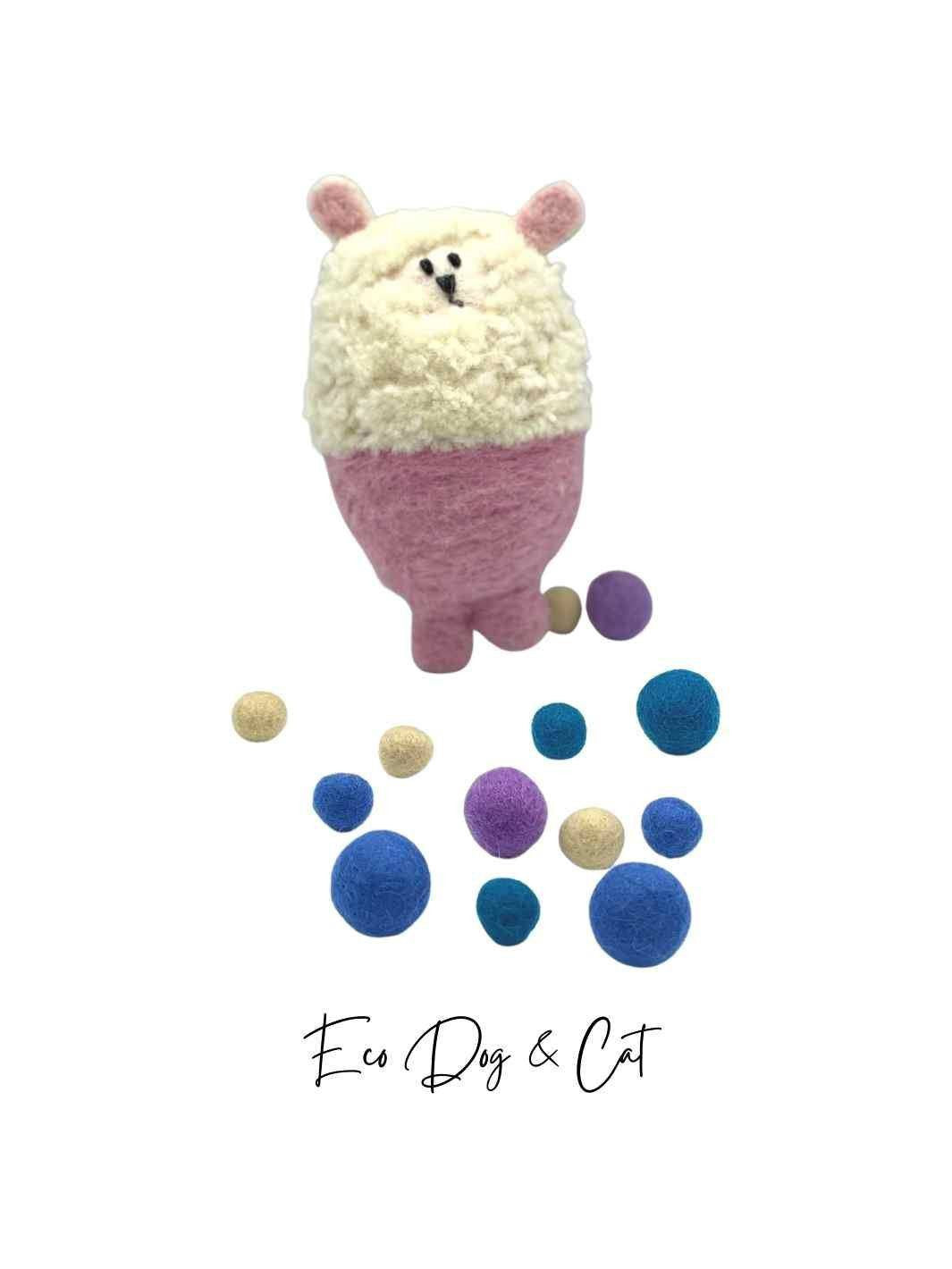 Felt Toys | Eco Cat Toys - Felt Llama Mermaid 🧜‍♀️ - Pink | Handmade Toys | Toy Sea Animals | Eco Dog & Cat