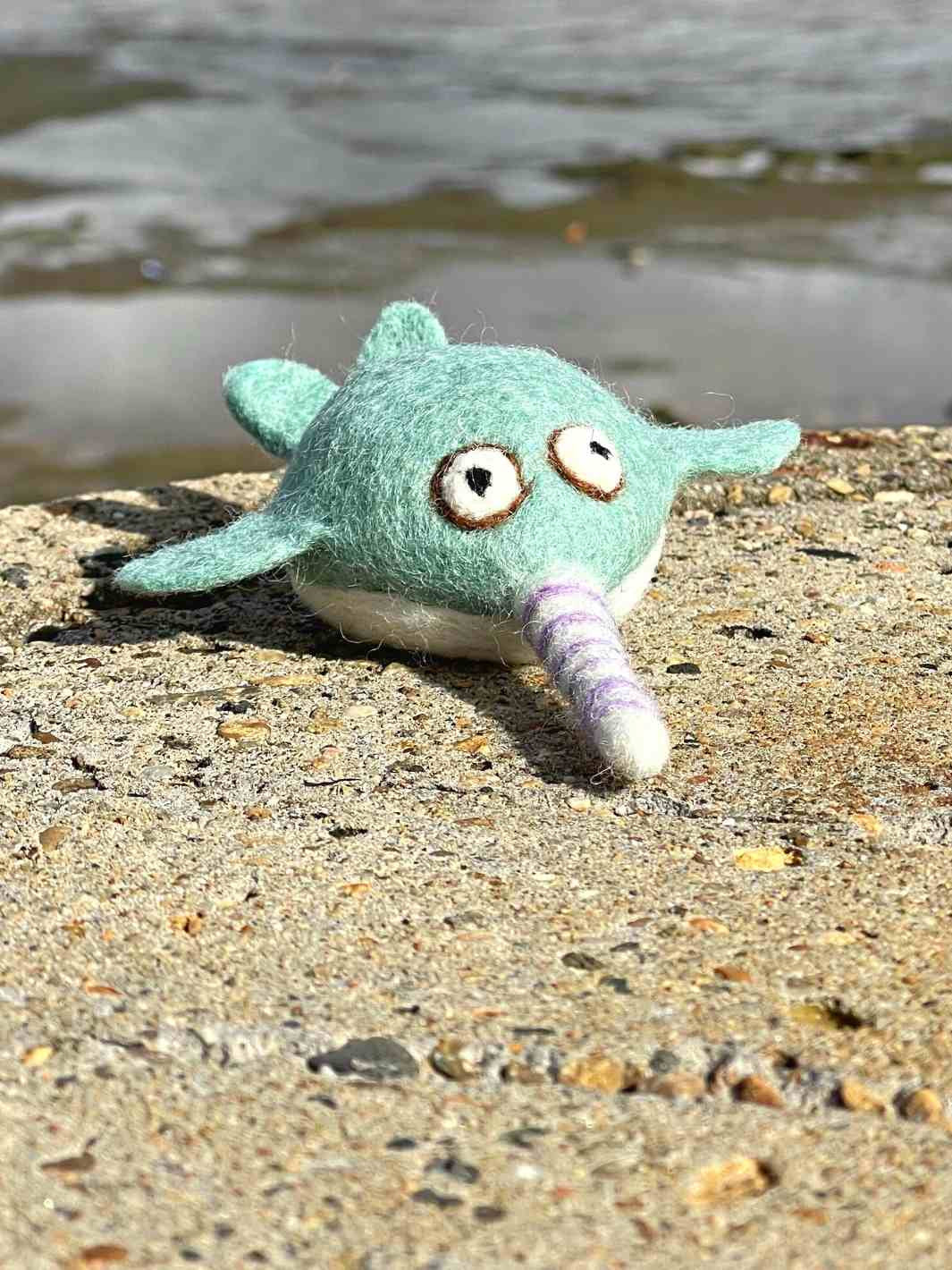 Felt Toys | Eco Cat Toys - Felt Narwhal | Handmade Toys | Toy Sea Animals | Eco Dog & Cat