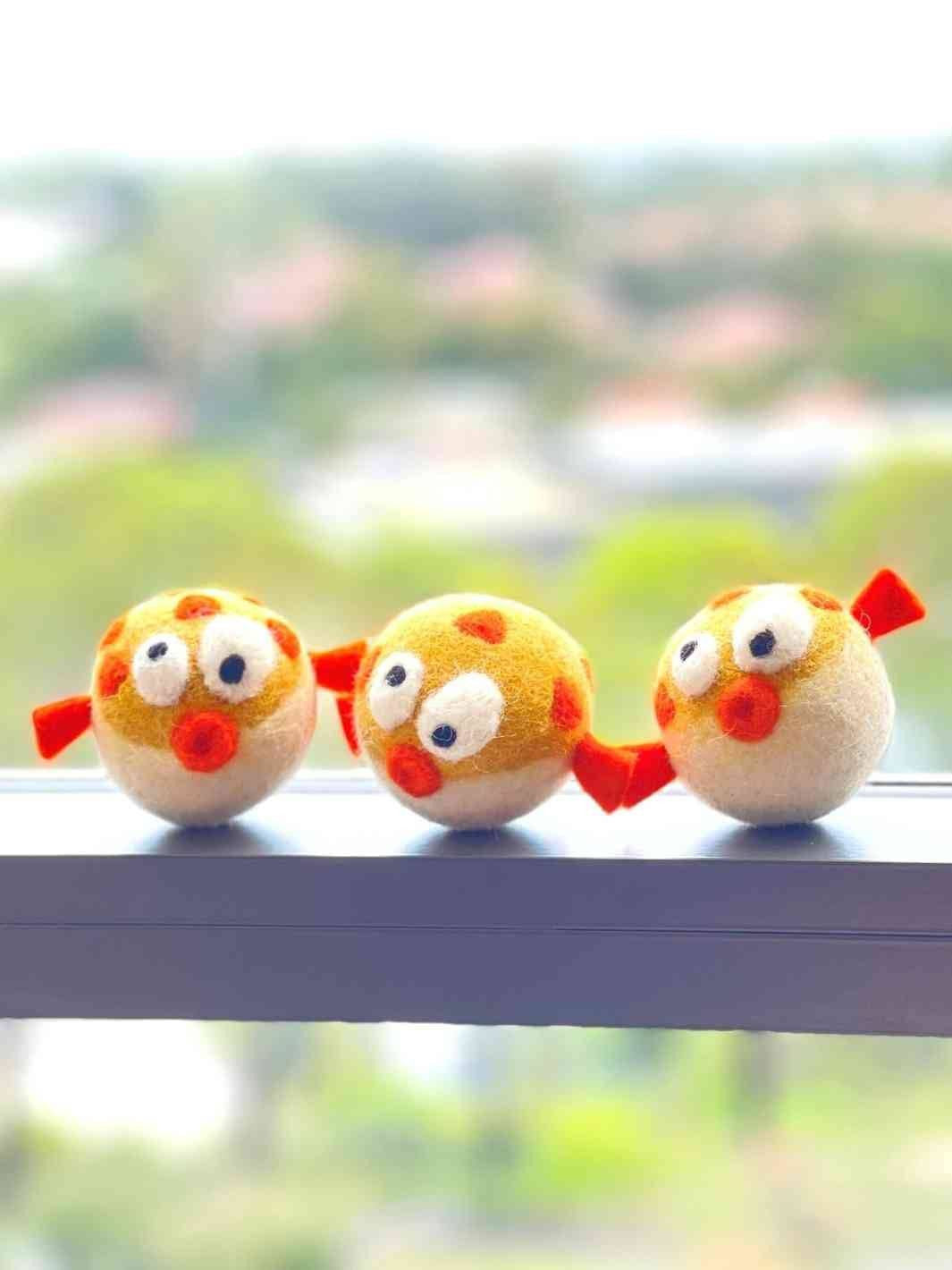 Eco Cat Toy Felt Pufferfish Eco Dog Cat