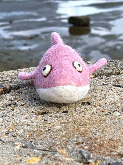 Felt Toys | Eco Cat Toys - Felt Pink Dolphin | Handmade Toys | Toy Sea Animals | Eco Dog & Cat