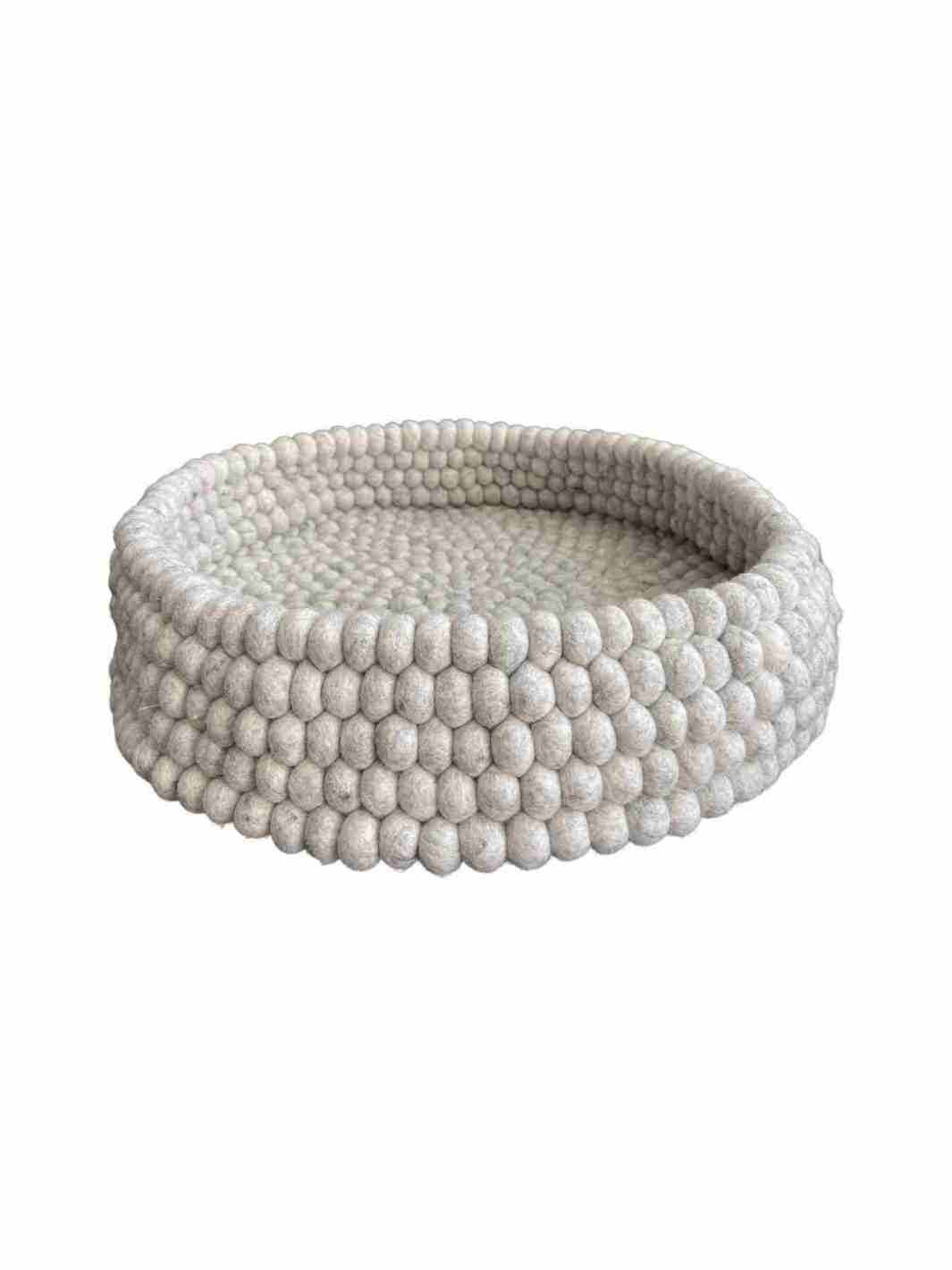 Cat Beds | Cat Baskets | Felt Ball Basket - 40 cm (Light Grey) | Eco Dog & Cat