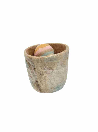 Eco Storage | Felted Wool Basket (Winter) | Felt Basket | Eco Dog & Cat 