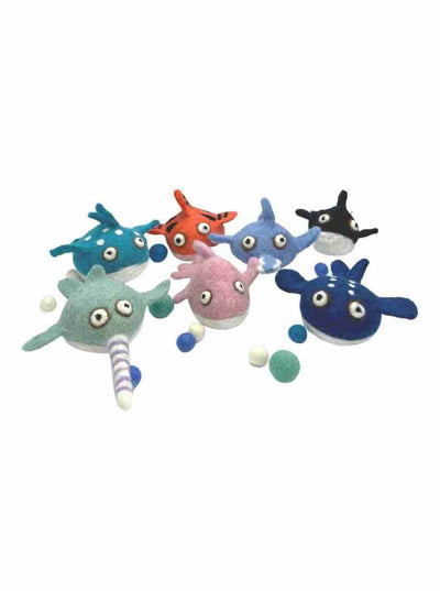 Felt Toys | Eco Cat Toys | Handmade Toys | DYO Gift Box - Marine Mammals | Toy Sea Animals | Eco Dog & Cat