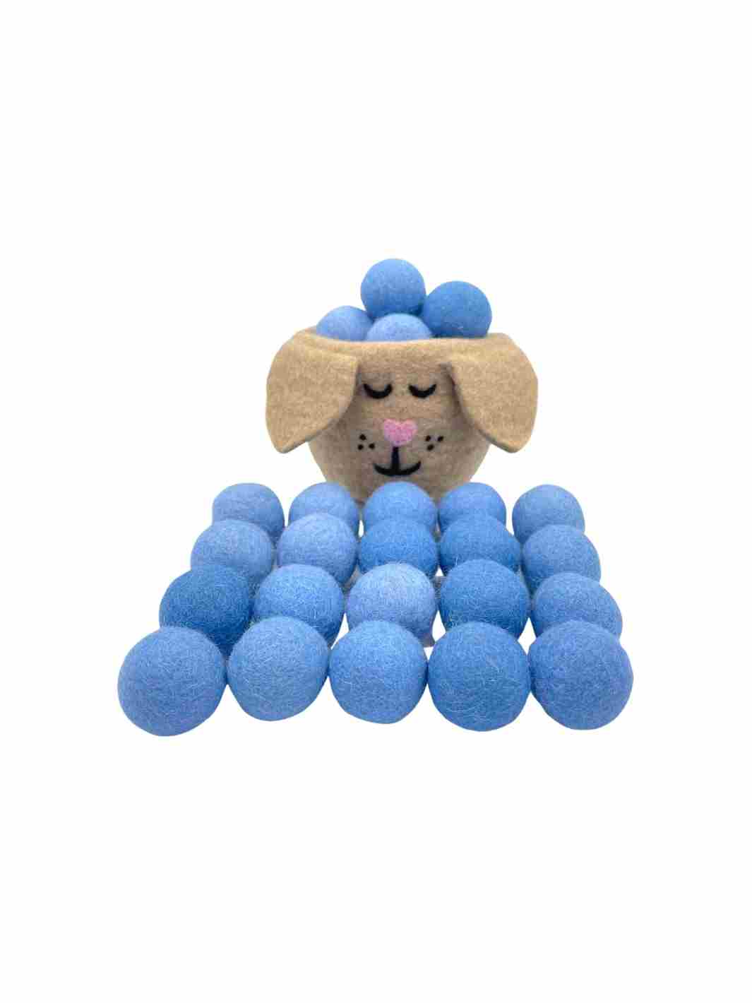 Eco-Friendly Craft Supplies | Wool Felt Balls - 2.5 cm (Baby Blue) | Eco Dog & Cat 